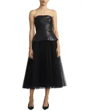 Zac Posen Pleated Tulle Dress