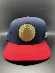 Mitchell & Ness Brooklyn Nets Hat Mens 7 3/8 Fitted Cap Navy Gold Logo USA Flag