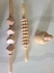 3 pieces cup, dice roller, straigth roller Maderoterapia, Wood therapy tools,