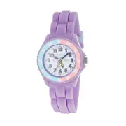 Tikkers Time Teacher Two-Tone Dial Watch w/ Silicone Straps - Light Purple