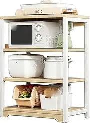 CUPKEE Microwave Oven Stand, Kitchen Standing Storage Cabinet, Kitchen Utility Storage Shelf, for Storing Spices, Pots and Pans, Plates, Vegetables, and Fruits,A
