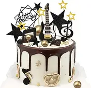 24PCS Guitar Cake Toppers Music Note Birthday Cake Toppers 1:12 Guitar Model Decorations For Musician Party Birthday party Rock Theme Party