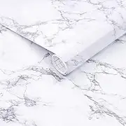 Arthome 43.5x305cm Marble Contact Paper, Self Adhesive Wallpaper Waterproof Gloss PVC Vinyl, Oil Proof,Marble Vinyl Paper Cover Surface,Countertop,Kitchen,Shelf Liner