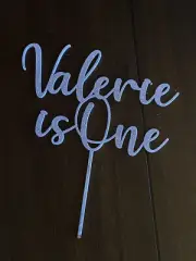 Valerie Is One Silver Glitter Birthday Cake Topper Topper Party