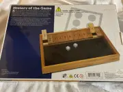 WE Games Dice Board Game 12 Number Flip Tiles Natural Wooden Box NEW NIP