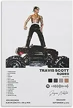 Travis Poster Scott Rodeo Album Rapper Poster Canvas Painting Wall Art Picture Home Decor Print For Bedroom Living Room Dorm Study Bar Office 12x18inch(30x45cm)