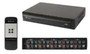 Component Video Switcher 4 Way AV Switch Box Front Panel Y/Pb/Pr with Remote