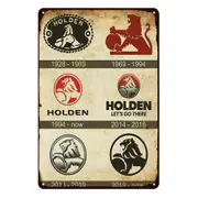 2x Holden Let's Go There Tin Metal Sign Rustic