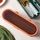 Make-up Brush Holder Tableware Organizer Cutlery Storage Box Spoon Fork Tray