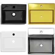 Wash Basin Ceramic Square with Faucet Wash Hand Sink Multi Colours vidaXL