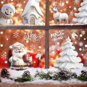 FOPINOA Christmas Window Stickers, 3D Xmas Window Decals White Christmas Wind...