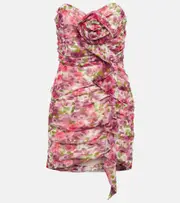 [Alessandra Rich] Alessandra Rich Floral silk minidress AU 4 pink