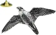 Peregrine Falcon Pin Badge, Pewter, 5cm, Metal