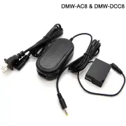 AC Adapter +DMW-DCC8 DC Coupler For Panasonic Lumix DMC-FZH1 DMC-GH2 K DMC-GX8 H