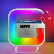 Alarm Clock RGB Night Light Bluetooth-Compatible Speaker for Home Office