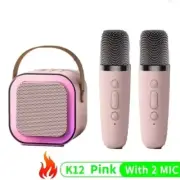 Bluetooth K12 Portable Karaoke Machine PA Speaker System Wireless Microphones