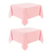 2 Pack Square Table Cloth 70X70 Inch Pink Tablecloth Washable Polyester Solid...