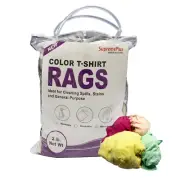 New Color Knit T-Shirt Wiping Rags 2 lbs. Bag Multipurpose Cleaning Cloths