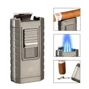 Galiner 3 Flame Jet Windproof Cigar Torch Cigarette Metal Lighters w/ Punch