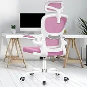 Razzor Ergonomic Office Chair, High Back Mesh Desk Chair with Lumbar Support and Adjustable Headrest, Computer Gaming Chair, Executive Swivel Chair for Home Office, RZ2202H-Pink