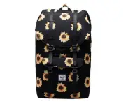 Herschel Sunflower Print Rucksack Unisex Backpacks, Color: Black/Sunflower