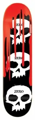 ZERO SKATEBOARDS Deck 3 Skulls with Blood 8.0 X 31.6 (8.0)