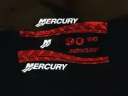 Mercury outboard decals 25 - 275 HP Custom Red Diamond Plate Marine vinyl