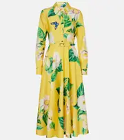 [Leo Lin] Leo Lin Zara floral cotton shirt dress UK 16 yellow