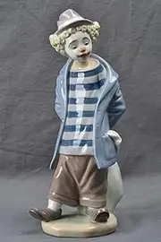Lladro Figurine, 1986 Little Traveler Hobo Clown #7602 Artist Signed