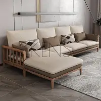 在飛比找樂天市場購物網優惠-【KENS】沙發 沙發椅 北歐實木沙發小戶型型白蠟木沙發現代