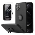 FOR iPhone 12, Pro, Max, Mini Slim Liquid Silicone Stand Case Cover-Matte BLACK