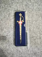 RARE Vtg Order Of The Knight Of Malta(hospitaller) Mini Sword W Case Collectable
