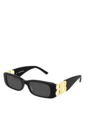 Balenciaga Dynasty Rectangle Sunglasses BB0096S in Black