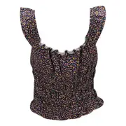 BRAVE SOUL VANESSAPIN Womens Vest Cotton Stretchy Wide Strappy Floral Tank Tops