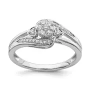 10k White Gold 1/5 Ct. Lab Grown Diamond VS/SI+ G+ Cluster Engagement Ring