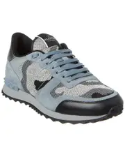 Valentino Camo Knit & Suede Sneaker
