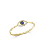 Meira T 14K Yellow Gold Evil Eye Blue Sapphire & Diamond Ring