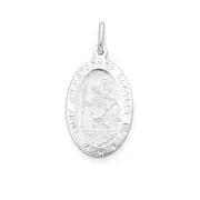 Sterling Silver 22mm Oval St. Christopher Medal