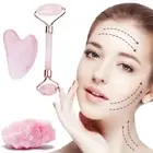 Jade Roller & Gua Sha Face Body Therapy Massager Stone Hot F4