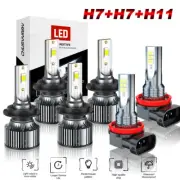 For Smart Fortwo 2008-2015 6x 6500K LED Headlight High/Low+Fog Light Bulbs Kit (for: Smart)
