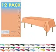 Standard Plastic Party Tablecloth 54 Inch. x 108 Inch. Rectangle Table Cover 6 - 12 Pack by Zimpleware 12 Pack Rectangle Peach
