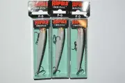 3 lures rapala f-9 silver black back floating minnow f09 s 3 1/2" 3/16oz