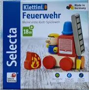 Selecta Klettini Wooden Toy Fire Brigade Touch Fastener Vehicle Stacking 62077