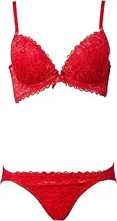 Forest(フォレスト) 9112L Women's Deep Color Lace Bra & Panties Set