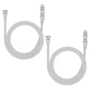 6 Ft 3 Outlet Indoor Extension Cord with Flat Plug, 3 Prong Grounded 16/3 SPT...