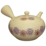 Teapot Kyusu Tokoname - AKIRA - Yellow - 260 ml/cc - Stainless Mesh - Floral