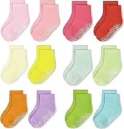 [HYCLES] Stopper Socks Children 12 Pairs ABS Socks Children Baby Girls Toddler Non-Slip Socks Non-Slip Socks for 0-10 Years