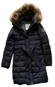 Y2K Abercrombie Parka Coat Faux Fur Hood Black Womens Size Small