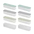 8 x Narrow Storage Container Slim Box Case Food Pasta Organiser Pantry Fridge