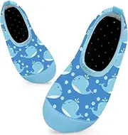[Mabove] Bathing Shoes Children's Swimming Shoes Water Shoes Quick Drying Beach Shoes Aqua Shoes for Boys Girls Baby Beach Pool, Little Whale Blue, 16/17 EU